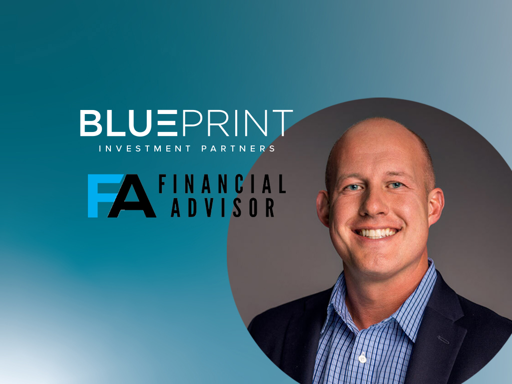 Graphic highlighting Blueprint in Financial Advisor Magazine with Jon Robinson