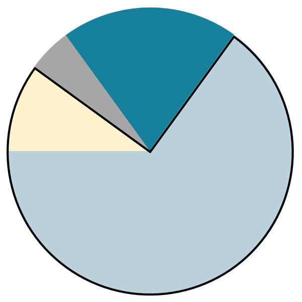 Pie chart illustrating Blueprint positioning when equities and bonds are falling
