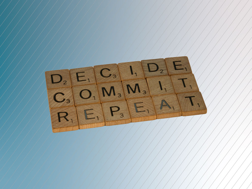 Scrabble tiles: decide, commit, repeat